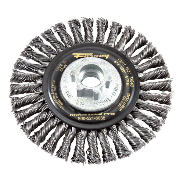 Forney Industires 4 in. Stringer Wire Wheel Brush; Steel - 15000 rpm 2407252